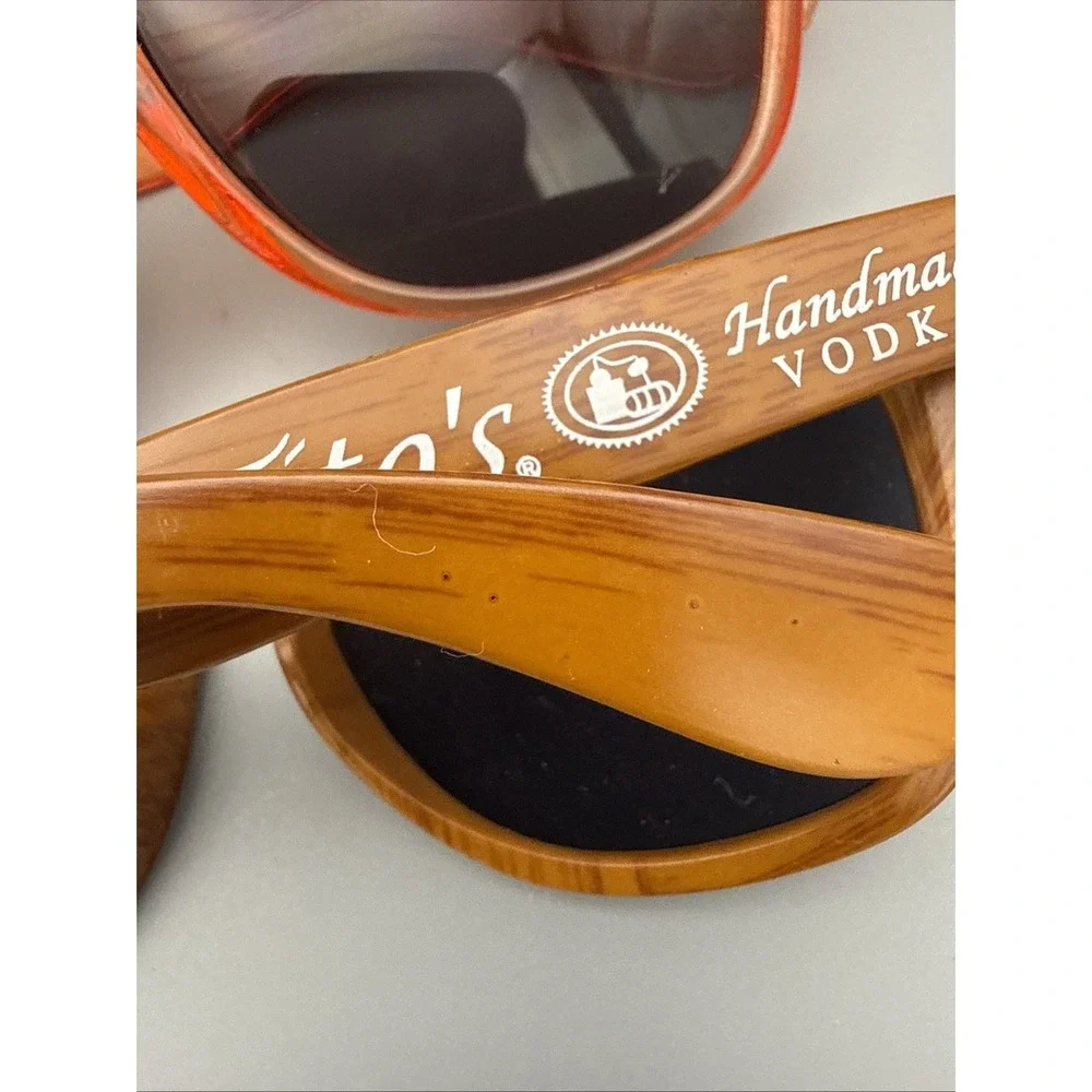 3 pair of  Authentic Tito's Vodka Logo Sunglasses UV400 Protection:Orange/Wooden